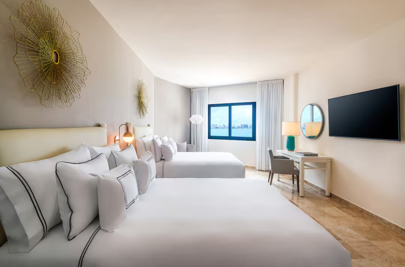 Casa Maya — renovated hotel room with Cancún lagoon view
